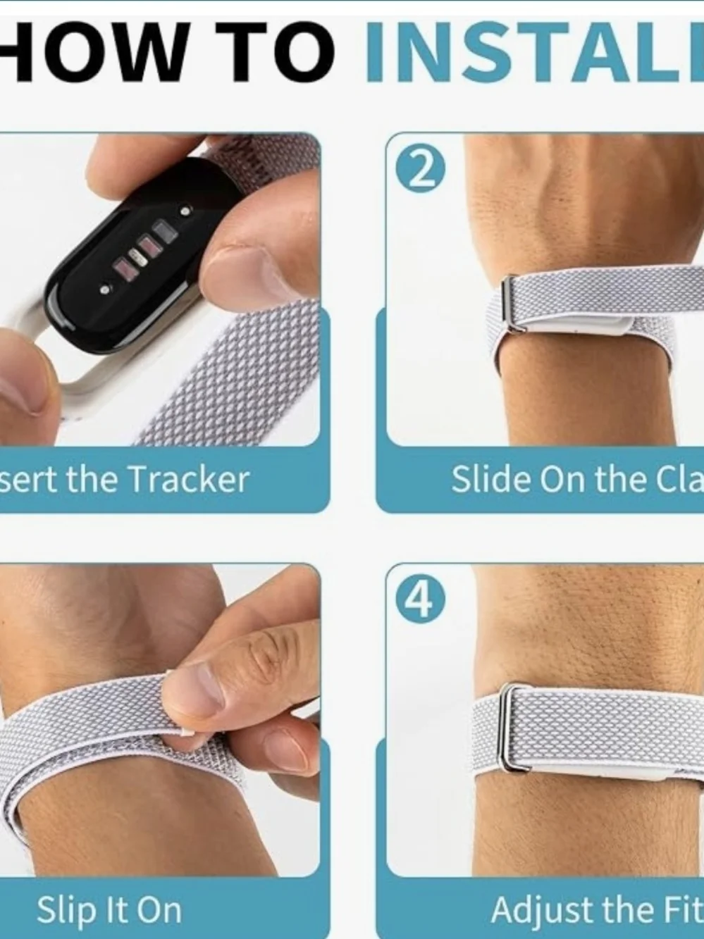 Compatible Silver Milanese Loop Band for Fitbit Air - 5-pack